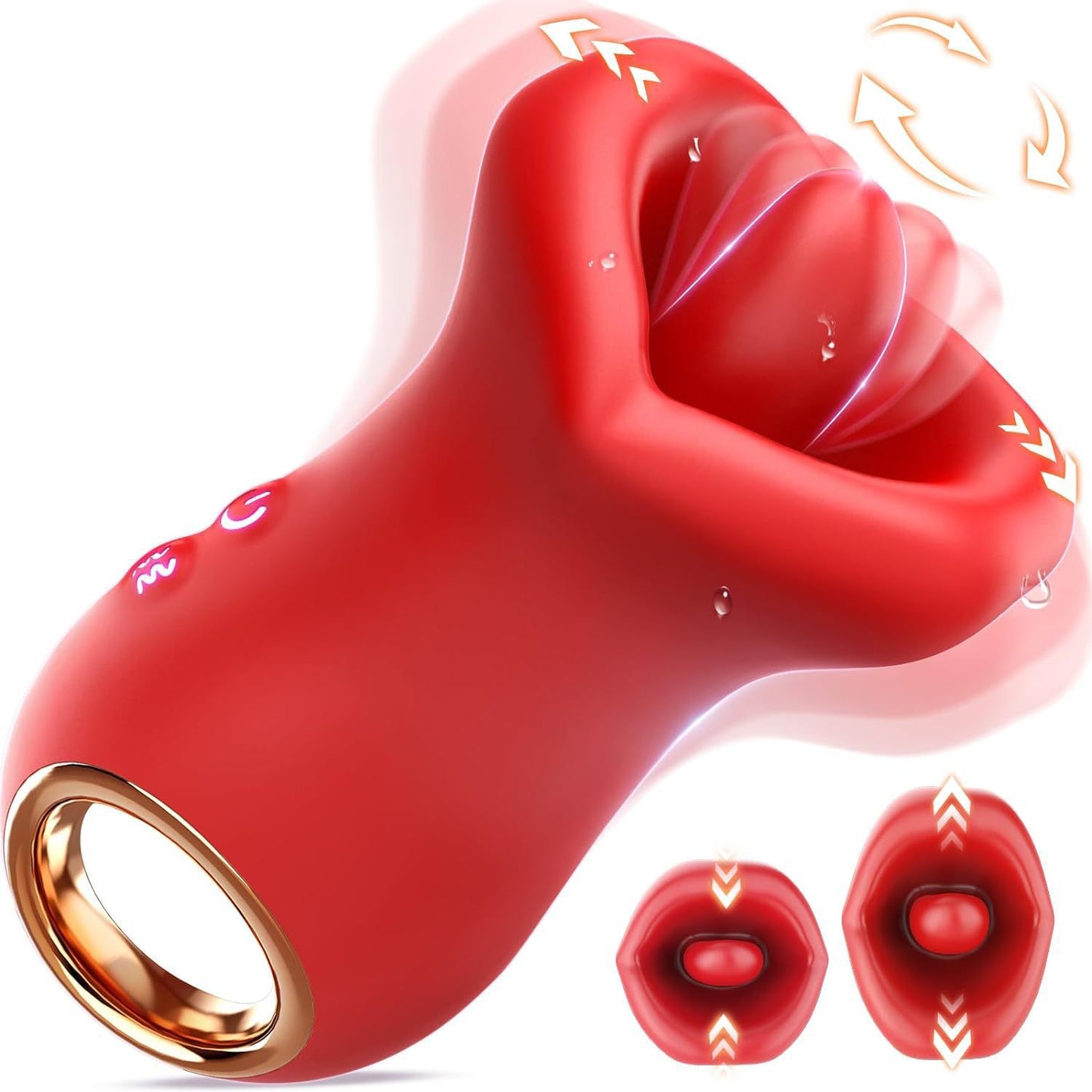 Luxurious Big Mouth Tongue-Licking Vibrator - Multi-Function Adult Massager for Women V888-ELOSUNG18293