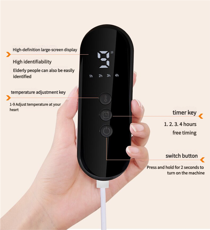 Premium Electric Foot Warmer - Fast Heating Pad with 9 Temperature Levels & 4 Timer Settings, Ultra-Soft V888-ELOSUNG18308