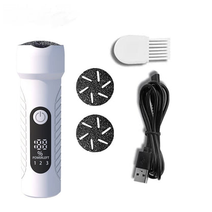 White Waterproof Electric Foot File with LED Display - Rechargeable Callus Remover V888-ELOSUNG18310