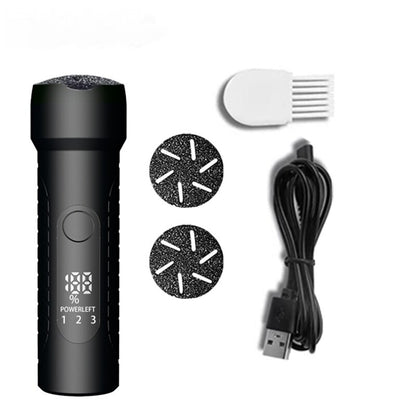 Black Waterproof Electric Foot File with LED Display - Rechargeable Callus Remover V888-ELOSUNG18311