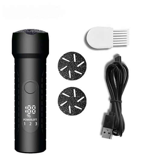 Black Waterproof Electric Foot File with LED Display - Rechargeable Callus Remover V888-ELOSUNG18311