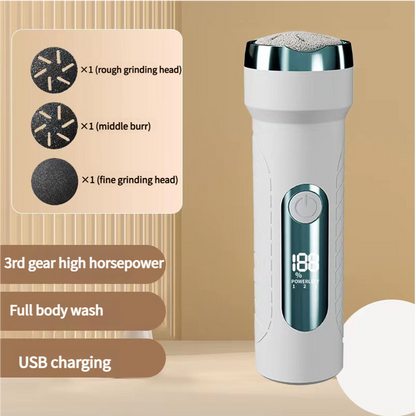 Black Waterproof Electric Foot File with LED Display - Rechargeable Callus Remover V888-ELOSUNG18311