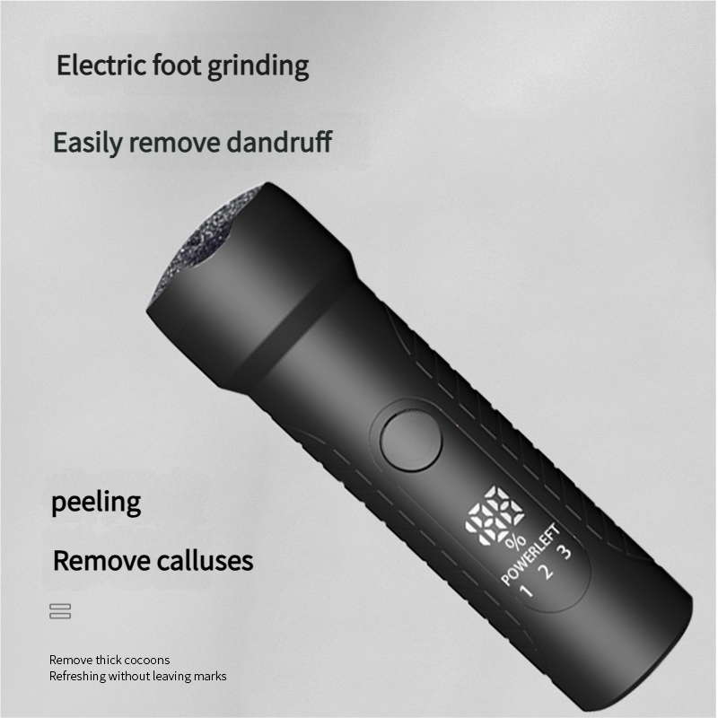 Black Waterproof Electric Foot File with LED Display - Rechargeable Callus Remover V888-ELOSUNG18311
