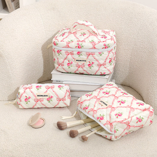 Pink Elegant 3-Piece Cosmetic Storage Set - Portable Skincare and Travel Pouch V888-ELOSUNG18315