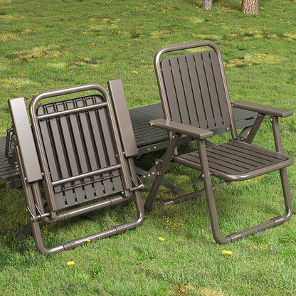 Coffee Portable Folding Chair - Outdoor Beach and Camping Recliner V888-ELOSUNG18321