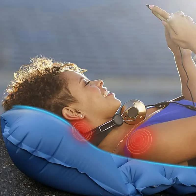 Green Portable Outdoor Inflatable Mat - Foot-Operated Camping Sleeping Pad V888-ELOSUNG18323