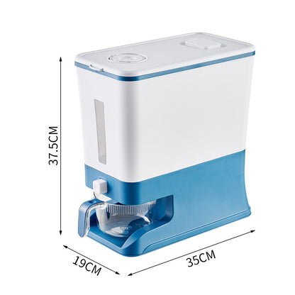 Regular Amber Blue Smart Kitchen Rice Dispenser - Automatic Press-Style Rice Storage Bin V888-ELOSUNG18341