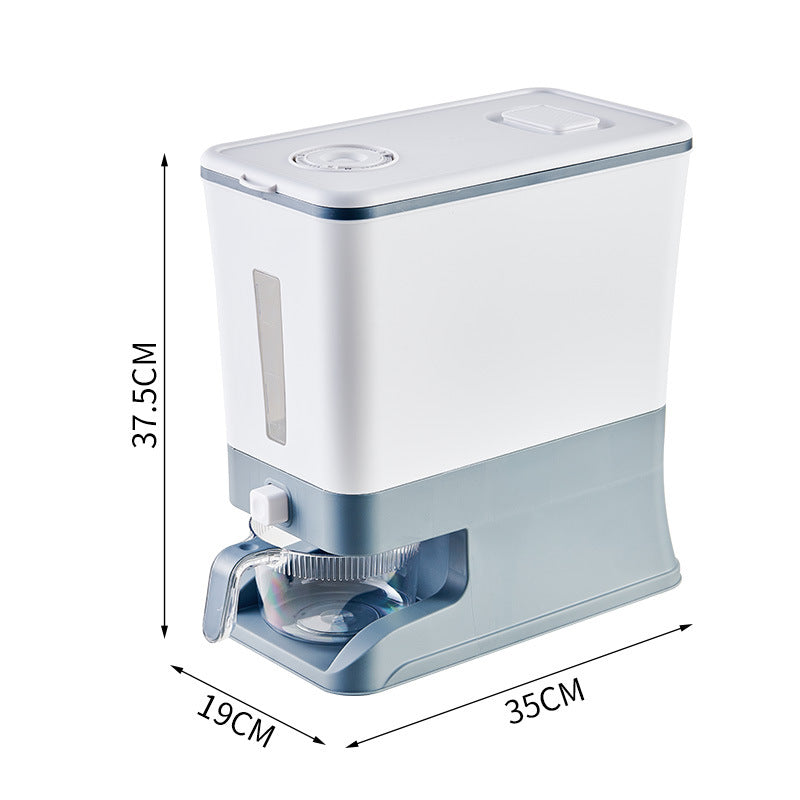 Regular Gray Smart Kitchen Rice Dispenser - Automatic Press-Style Rice Storage Bin V888-ELOSUNG18342