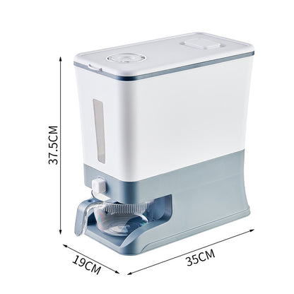 Regular Gray Smart Kitchen Rice Dispenser - Automatic Press-Style Rice Storage Bin V888-ELOSUNG18342