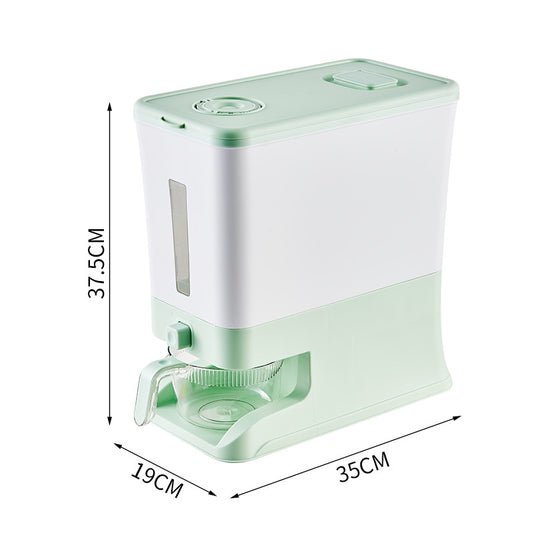 Regular Apple Green Smart Kitchen Rice Dispenser - Automatic Press-Style Rice Storage Bin V888-ELOSUNG18344