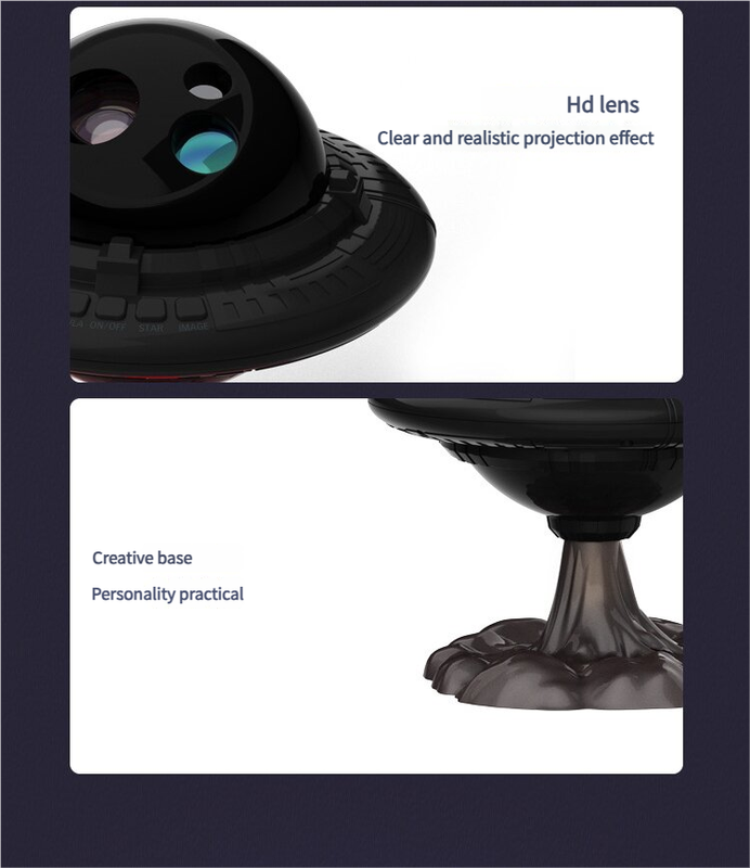 Flying Saucer Starry Sky Projection Lamp - Ambient Mood Light V888-ELOSUNG18359