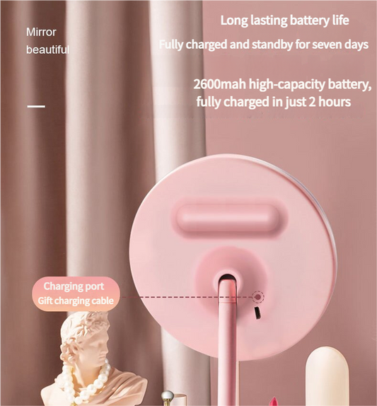 3PCS LED Makeup Mirror with Lights - Portable Tabletop Vanity Mirror, INS Style, Pink V888-ELOSUNG18365