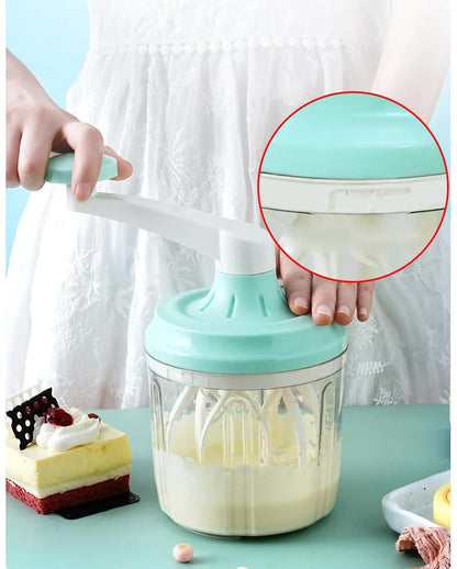 Manual Rotary Egg Beater & Cream Whisk 1200ml - Hand Crank Kitchen Mixer for Baking - Durable ABS Material V888-ELOSUNG18367
