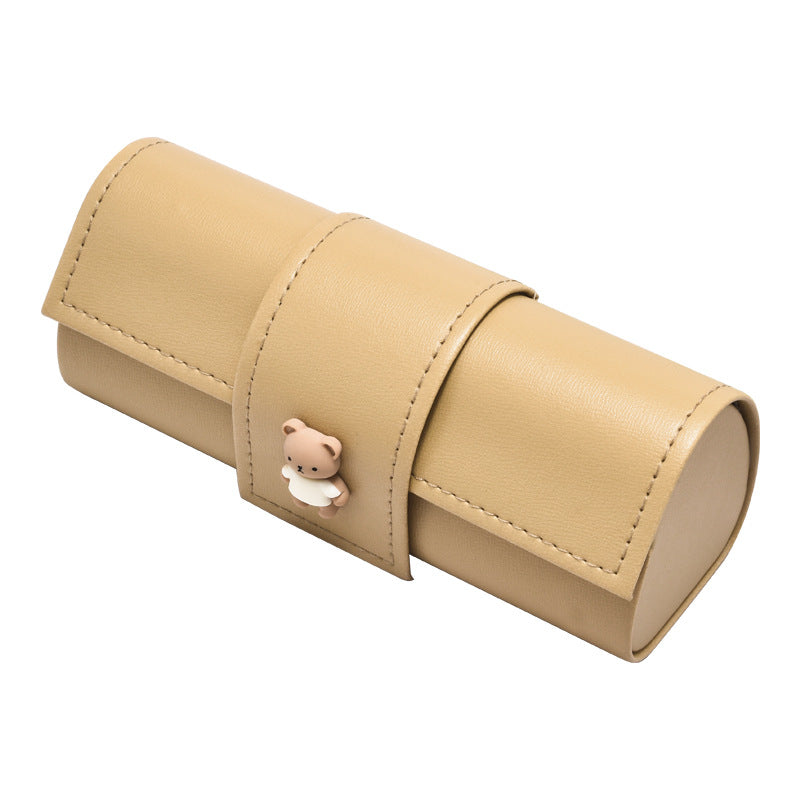 3 PCS Cute Bear PU Leather Glasses Case Large Capacity - Portable Protective Sunglasses Holder for Big Frames V888-ELOSUNG18368