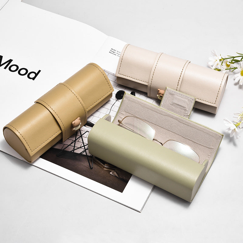 3 PCS Cute Bear PU Leather Glasses Case Large Capacity - Portable Protective Sunglasses Holder for Big Frames V888-ELOSUNG18370