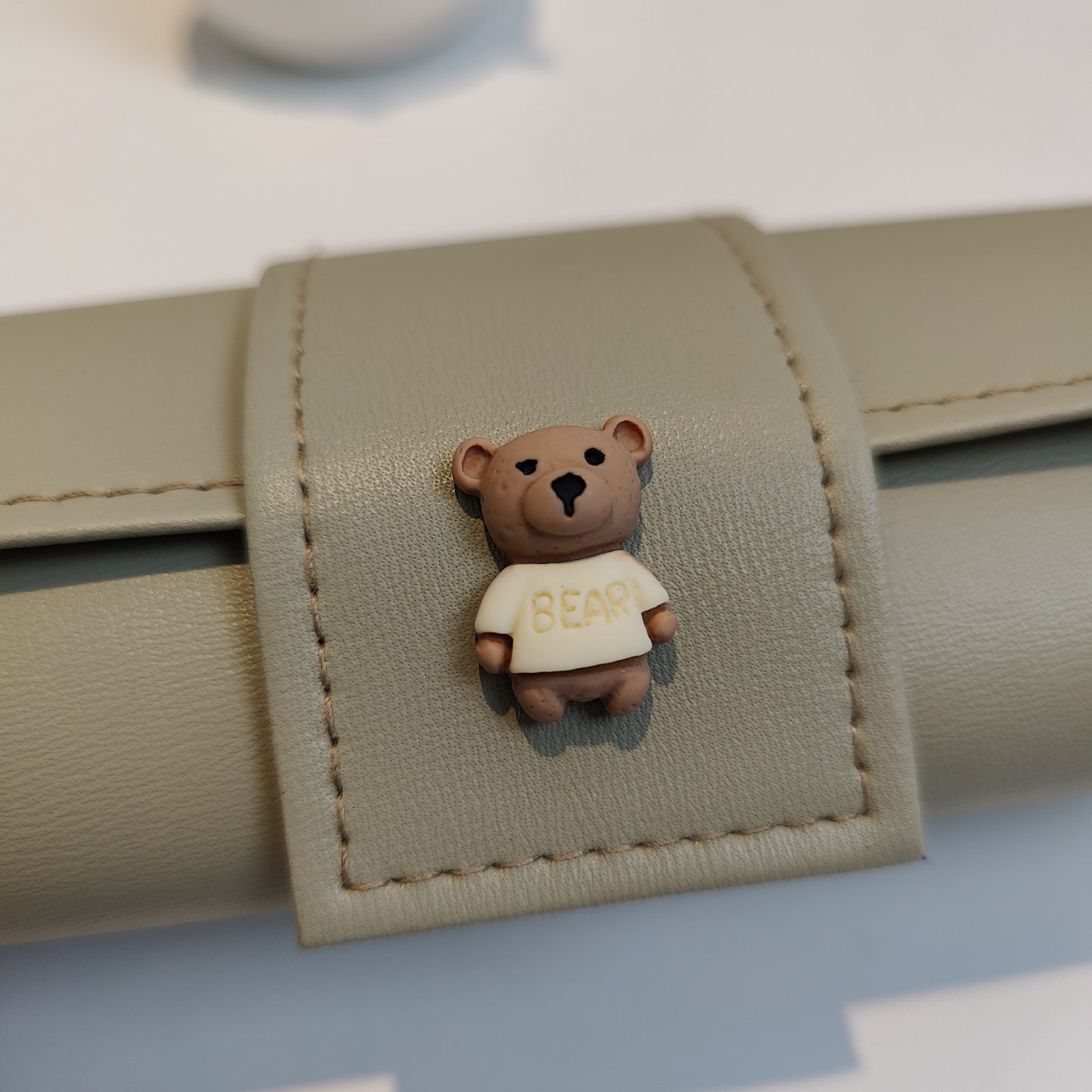 3 PCS Cute Bear PU Leather Glasses Case Large Capacity - Portable Protective Sunglasses Holder for Big Frames V888-ELOSUNG18371