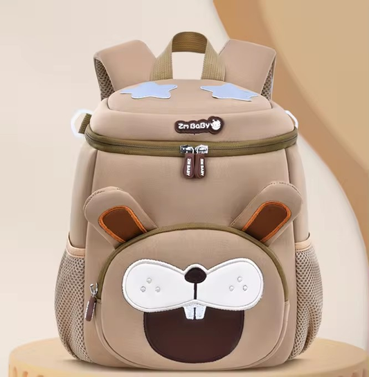 Khaki Rabbit Cute Animal Kids Backpack - Lightweight Toddler School Bag - Soft 3D Cartoon Daypack for V888-ELOSUNG18375