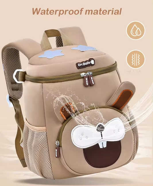 Khaki Rabbit Cute Animal Kids Backpack - Lightweight Toddler School Bag - Soft 3D Cartoon Daypack for V888-ELOSUNG18377
