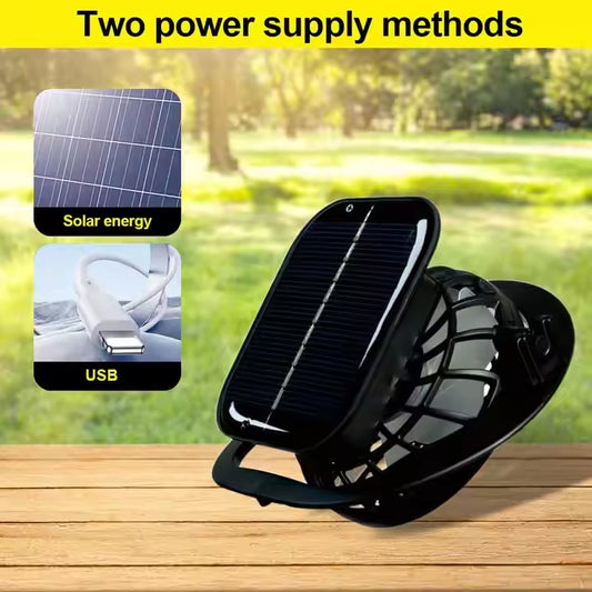 Grey Outdoor Sun Hat with Solar Fan Wide Brim 12cm - Rechargeable Cooling Cap for Fishing Hiking & Gardening V888-ELOSUNG18381