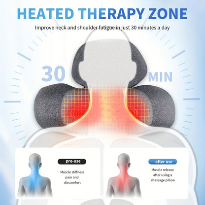 USB-Powered Memory Foam Neck Pillow, Electric Cervical Neck Massage Pillow with 15-Minute Timer - Ergonomic V888-ELOSUNG18382