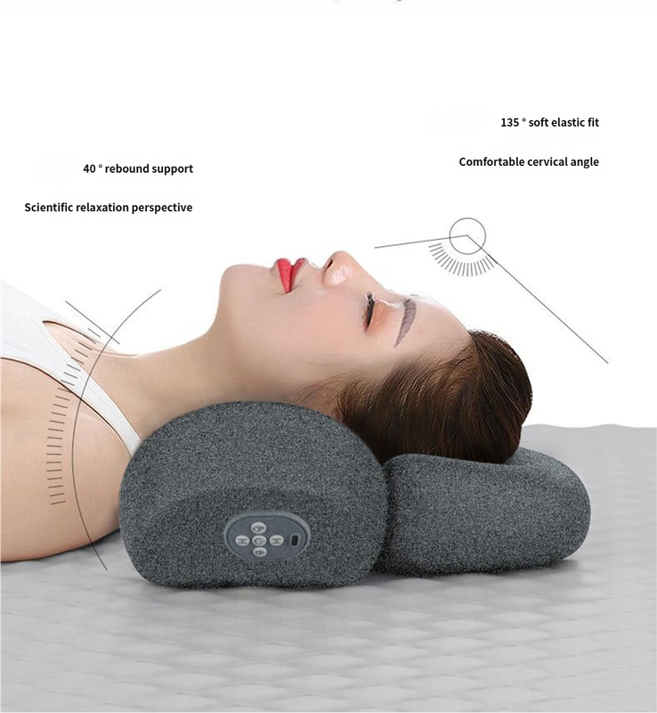 USB-Powered Memory Foam Neck Pillow, Electric Cervical Neck Massage Pillow with 15-Minute Timer - Ergonomic V888-ELOSUNG18382