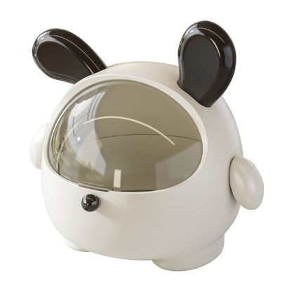 2PCS Black-Eared Cute Puppy Desktop Bin with Lid - Mini Trash Can & Storage Organiser - Kawaii Office Decor V888-ELOSUNG18383