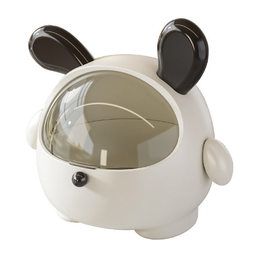 2PCS Black-Eared Cute Puppy Desktop Bin with Lid - Mini Trash Can & Storage Organiser - Kawaii Office Decor V888-ELOSUNG18383