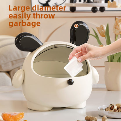 2PCS Black-Eared Cute Puppy Desktop Bin with Lid - Mini Trash Can & Storage Organiser - Kawaii Office Decor V888-ELOSUNG18383