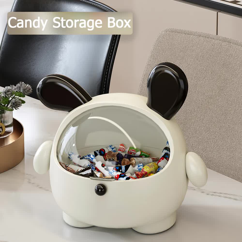 2PCS Black-Eared Cute Puppy Desktop Bin with Lid - Mini Trash Can & Storage Organiser - Kawaii Office Decor V888-ELOSUNG18383