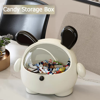 2PCS Black-Eared Cute Puppy Desktop Bin with Lid - Mini Trash Can & Storage Organiser - Kawaii Office Decor V888-ELOSUNG18383