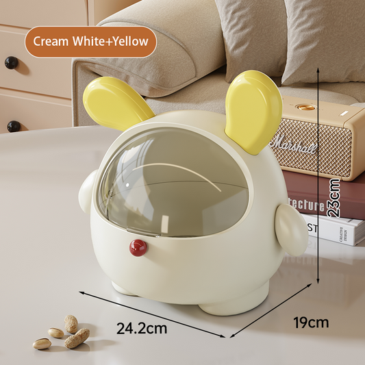 2PCS Yellow-Eared Cute Puppy Desktop Bin with Lid - Mini Trash Can & Storage Organiser - Kawaii Office Decor V888-ELOSUNG18384