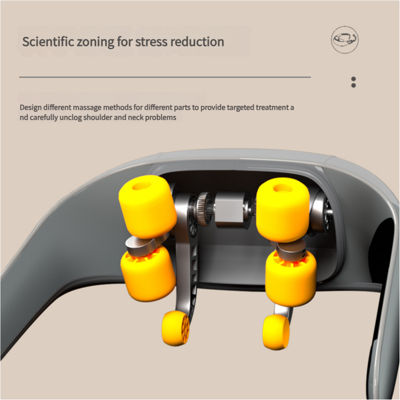 Grey Portable Shiatsu Neck and Shoulder Massager with Heat | Rechargeable 2000mAh Battery V888-ELOSUNG18389