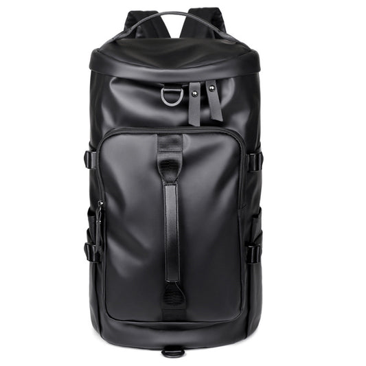 Black Large Capacity Men's Travel Backpack with Shoe Compartment - Water-Resistant Coated Fabric Business V888-ELOSUNG18415