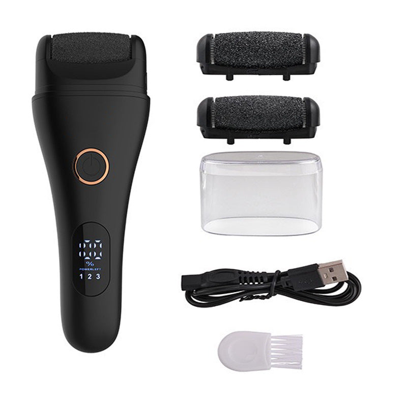 Black Professional Electric Foot Callus Remover - Rechargeable Pedicure Tool with 3 Adjustable Speeds, Smart V888-ELOSUNG18418