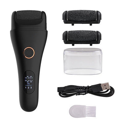 Black Professional Electric Foot Callus Remover - Rechargeable Pedicure Tool with 3 Adjustable Speeds, Smart V888-ELOSUNG18418