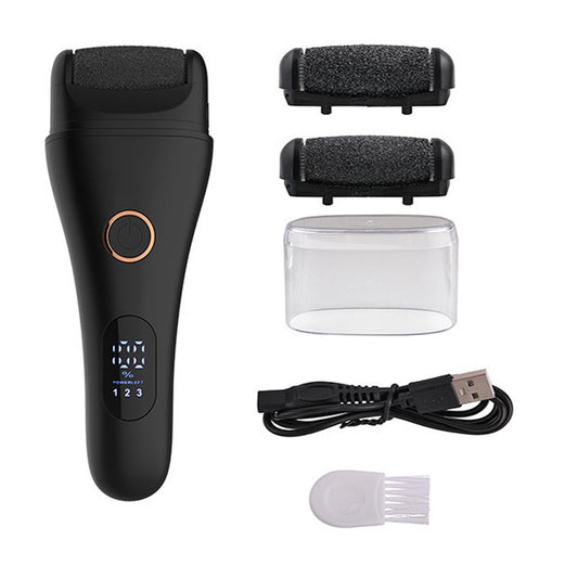 Black Professional Electric Foot Callus Remover - Rechargeable Pedicure Tool with 3 Adjustable Speeds, Smart V888-ELOSUNG18418