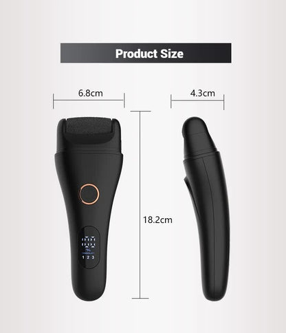 Black Professional Electric Foot Callus Remover - Rechargeable Pedicure Tool with 3 Adjustable Speeds, Smart V888-ELOSUNG18418