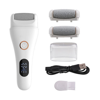 White Professional Electric Foot Callus Remover - Rechargeable Pedicure Tool with 3 Adjustable Speeds, Smart V888-ELOSUNG18419