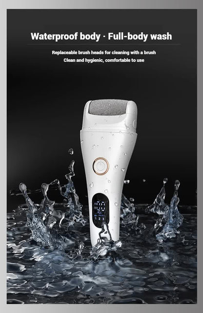 White Professional Electric Foot Callus Remover - Rechargeable Pedicure Tool with 3 Adjustable Speeds, Smart V888-ELOSUNG18419