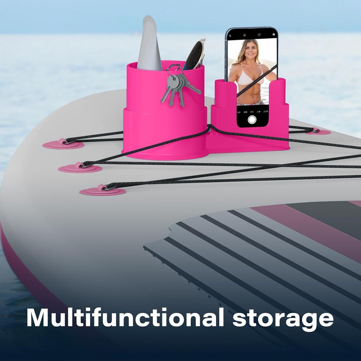 4 PCS Professional Paddle Board Cup Holder and Phone Mount - Universal SUP Kayak Beverage Station with V888-ELOSUNG18428