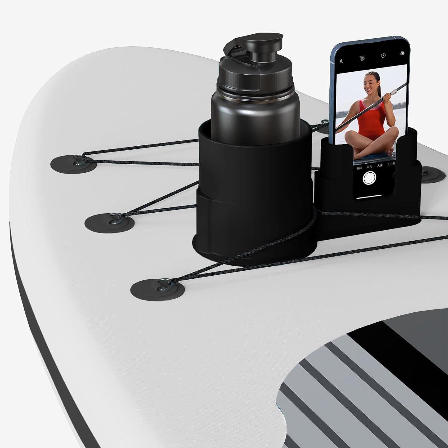 4 PCS Professional Paddle Board Cup Holder and Phone Mount - Universal SUP Kayak Beverage Station with V888-ELOSUNG18428
