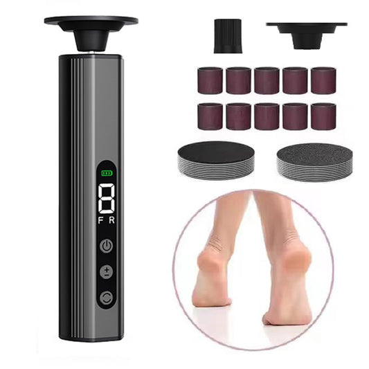 Grey Professional 2-in-1 Electric Foot Callus Remover and Manicure Kit - 9 Speeds Rechargeable Electronic V888-ELOSUNG18456