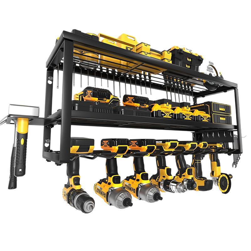 Heavy Duty Power Tool Organizer Wall Mount - 3-Tier Garage Storage Rack with Drill Holder, Screwdriver and V888-ELOSUNG18460