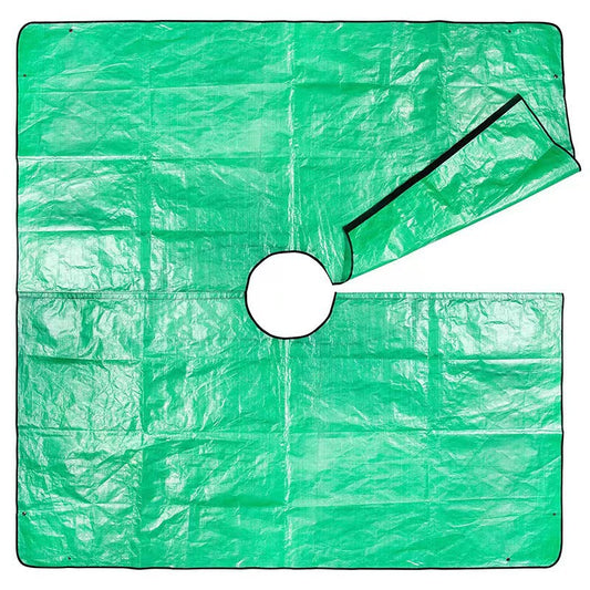 78.7 x 78.7 Inch Garden Leaf Collection Tarp with Center Hole - Waterproof PE Landscape Cleanup Mat - Heavy V888-ELOSUNG18478