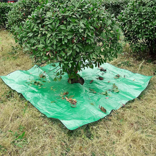 78.7 x 78.7 Inch Garden Leaf Collection Tarp with Center Hole - Waterproof PE Landscape Cleanup Mat - Heavy V888-ELOSUNG18478