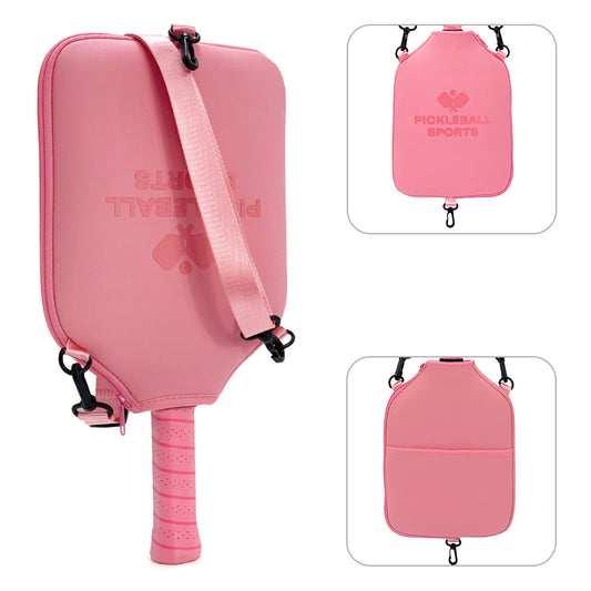 SA03 Pink Neoprene Pickleball Paddle Cover (racket not included) - Protective Crossbody Bag with Adjustable V888-ELOSUNG18482