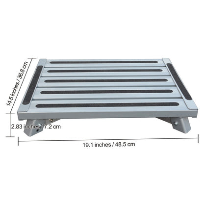 Heavy Duty Aluminum Folding Step Stool - Portable RV Platform and Work Bench with Non-Slip Surface - V888-ELOSUNG18492