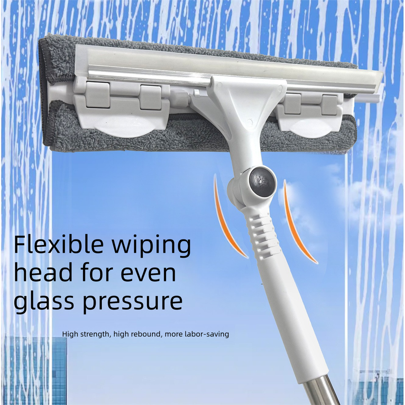 2 PCS Professional 2-in-1 Window Squeegee with 137cm Extension Pole - 360 Degree Rotatable High-Rise Window V888-ELOSUNG18493