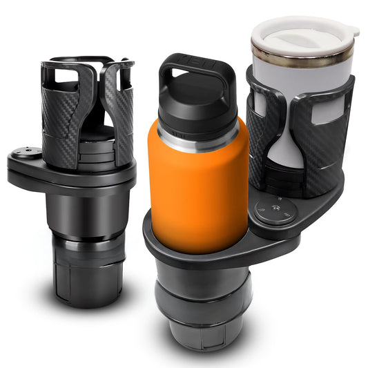 3 PCS Black 2-in-1 Universal Car Cup Holder Expander - 360 Degree Rotating Multifunctional Beverage Rack, V888-ELOSUNG18499