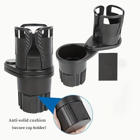 3 PCS Black 2-in-1 Universal Car Cup Holder Expander - 360 Degree Rotating Multifunctional Beverage Rack, V888-ELOSUNG18499